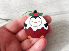Load image into Gallery viewer, Penguin pudding Christmas decoration