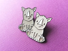 Load image into Gallery viewer, Resilient rhino enamel pin, positive gift, you are stronger than you know, positive pin