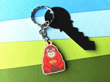 Load image into Gallery viewer, Tiny orangutan keyring, mini wooden key fob, eco friendly wood