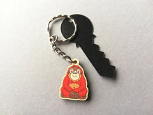 Load image into Gallery viewer, Tiny orangutan keyring, mini wooden key fob, eco friendly wood