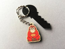 Load image into Gallery viewer, Tiny orangutan keyring, mini wooden key fob, eco friendly wood