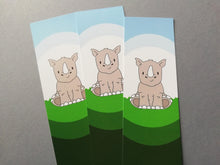 Load image into Gallery viewer, Rhino bookmark, rhinoceros page marker, bookmark gift, book lover