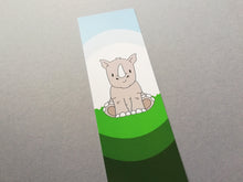 Load image into Gallery viewer, Rhino bookmark, rhinoceros page marker, bookmark gift, book lover