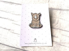 Load image into Gallery viewer, Rhino enamel pin, cute rhinoceros badge
