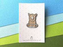 Load image into Gallery viewer, Rhino enamel pin, cute rhinoceros badge