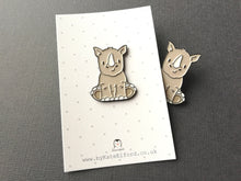 Load image into Gallery viewer, Rhino enamel pin, cute rhinoceros badge