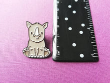 Load image into Gallery viewer, Resilient rhino enamel pin, positive gift, you are stronger than you know, positive pin