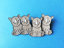 Load image into Gallery viewer, Resilient rhino enamel pin, positive gift, you are stronger than you know, positive pin