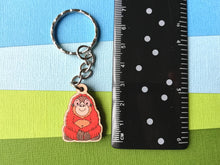Load image into Gallery viewer, Mini optimistic orangutan keyring, tiny wooden key fob, eco friendly wood, bag charm