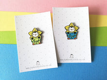 Load image into Gallery viewer, Penguin daffodil enamel pin, Cute spring badge, flower enamel pins