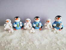 Load image into Gallery viewer, Penguin and snowman snowball fight
