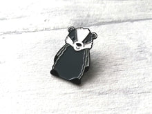 Load image into Gallery viewer, A cute cartoon style badger enamel pin
