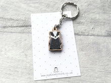 Load image into Gallery viewer, Tiny badger key fob, mini badger wooden key fob, eco friendly wood, badger key chain, bag charm
