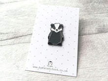 Load image into Gallery viewer, A little badger enamel pin brooch
