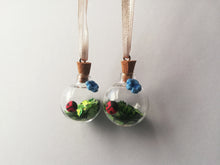 Load image into Gallery viewer, Tiny pottery ladybird and glass bauble
