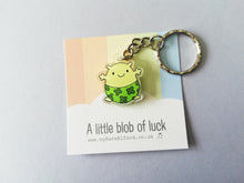 Load image into Gallery viewer, A little blob of luck keyring, recycled acrylic
