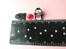 Load image into Gallery viewer, Little penguin and red or pink glitter heart pin. Cute penguin enamel pin. Sending love and a penguin
