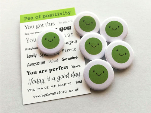 Pea of positivity button badge