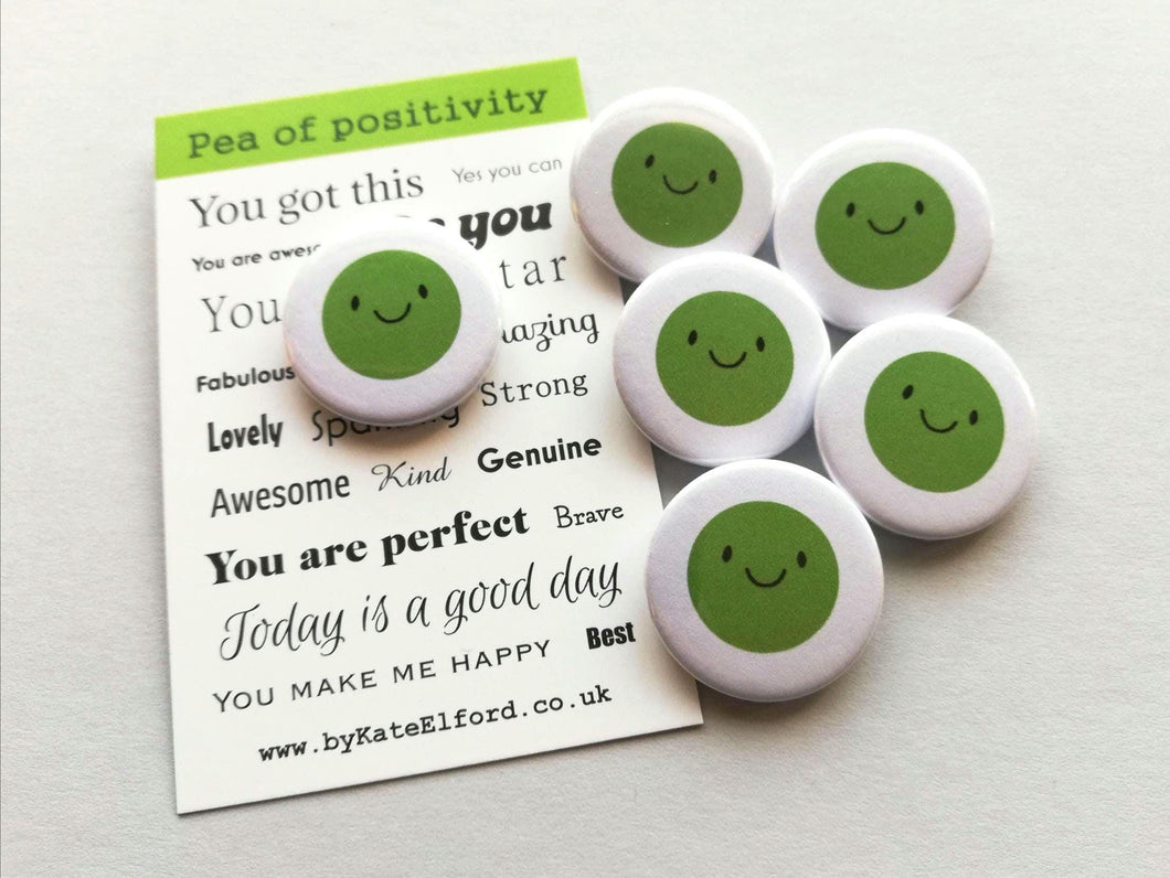 Pea of positivity button badge