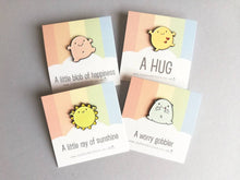 Load image into Gallery viewer, Worry Gobbler Enamel Pin – Positive Mental Health Badge
