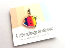 Load image into Gallery viewer, A little splodge of rainbow keyring, recycled acrylic
