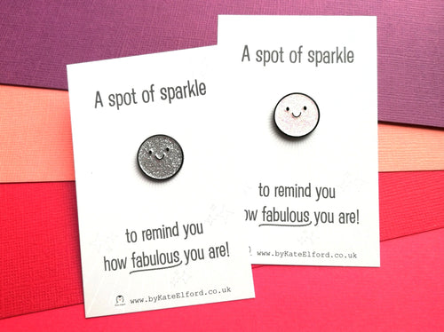 A spot of sparkle mini enamel pin