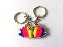 Load image into Gallery viewer, A little splodge of rainbow keyring, recycled acrylic
