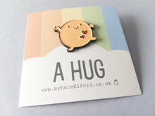 Load image into Gallery viewer, A hug enamel pin, positive happy gift
