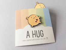 Load image into Gallery viewer, A hug enamel pin, positive happy gift
