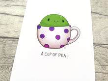 Load image into Gallery viewer, Cup of pea print, unframed kitchen picture, funny tea cup
