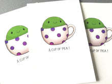 Load image into Gallery viewer, Cup of pea print, unframed kitchen picture, funny tea cup
