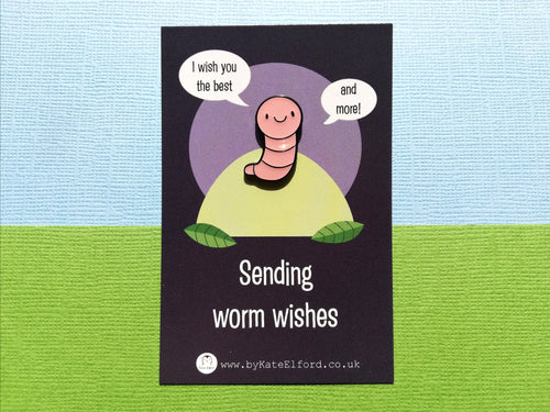 Sending worm wishes enamel pin, positive brooch, supportive enamel badge