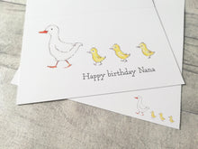 Load image into Gallery viewer, Nana birthday card, happy birthday duck and ducklings card
