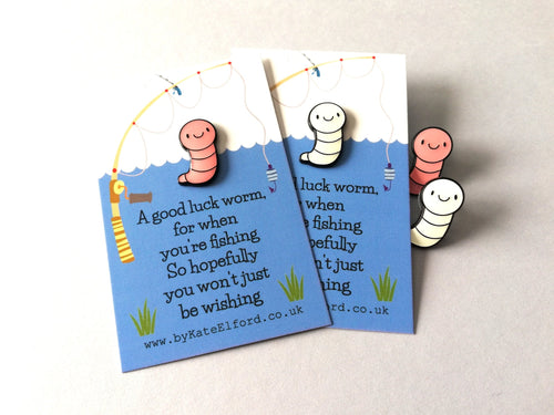 Lucky worm fishing gift, pink or glow in the dark