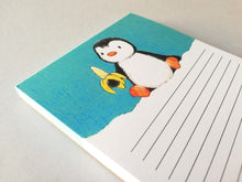 Load image into Gallery viewer, Penguin shopping list notepad. Go bananas, write a list, DL jotter pad
