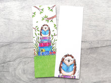 Load image into Gallery viewer, Hedgehog bookmark, page marker, bookmark gift, bumble bee, optional tassel
