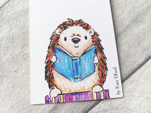 Load image into Gallery viewer, Hedgehog bookmark, page marker, bookmark gift, bumble bee, optional tassel
