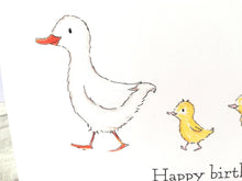 Load image into Gallery viewer, Nana birthday card, happy birthday duck and ducklings card
