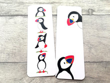 Load image into Gallery viewer, Puffin bookmark, bird page marker, bookmark gift
