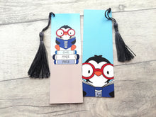 Load image into Gallery viewer, Penguins bookmark, one more page, page marker, bookmark gift, book lover, optional tassel
