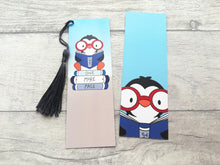 Load image into Gallery viewer, Penguins bookmark, one more page, page marker, bookmark gift, book lover, optional tassel
