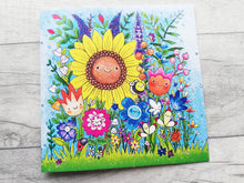 Load image into Gallery viewer, Happy flower card, blank for any occasion, happy birthday, thank you, just to say. Flower garden
