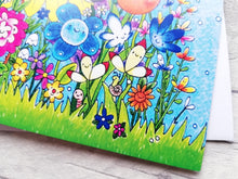 Load image into Gallery viewer, Happy flower card, blank for any occasion, happy birthday, thank you, just to say. Flower garden
