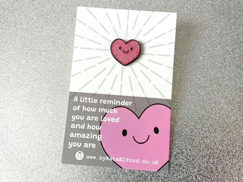 Pink Heart Enamel Pin: A Reminder of How Loved And, Amazing You Are Gift