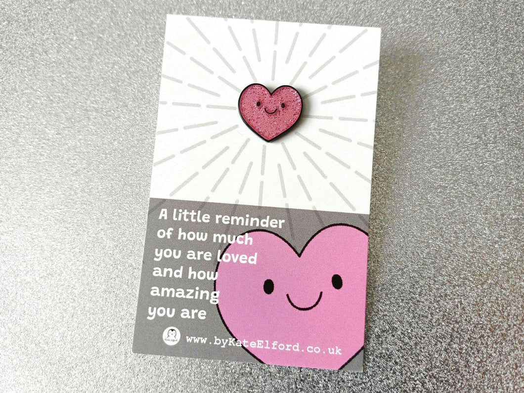 Pink Heart Enamel Pin: A Reminder of How Loved And, Amazing You Are Gift