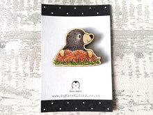 Load image into Gallery viewer, Little wooden mole magnet - Wooden magnet - Small wooden magnet - Responsibly sourced wood - Unique wooden gift - Decorative fridge magnet

