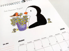 Load image into Gallery viewer, 2026 penguin and robin A4 wall calendar - A4 Wall Calendar - Spiral Binding Calendar - Vertical Hanging Calendar - Penguin And Robin Design
