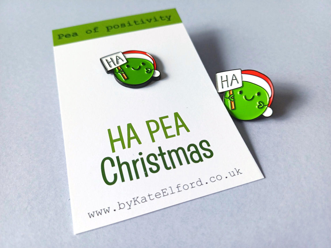 Ha pea Christmas, pea of positivity enamel pin - Pea Enamel Pin - Positive Words Display Card - Minor Flaws Enamel Pin - Wearable Enamel Pin