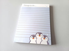 Load image into Gallery viewer, Penguin A6 notepad, things to do - A6 Note Pad - Blue And White Jotter - Penguin Design Notepad - High-Quality Paper Notepad
