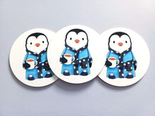 Load image into Gallery viewer, Penguin coaster, tea, slippers and dressing gown
